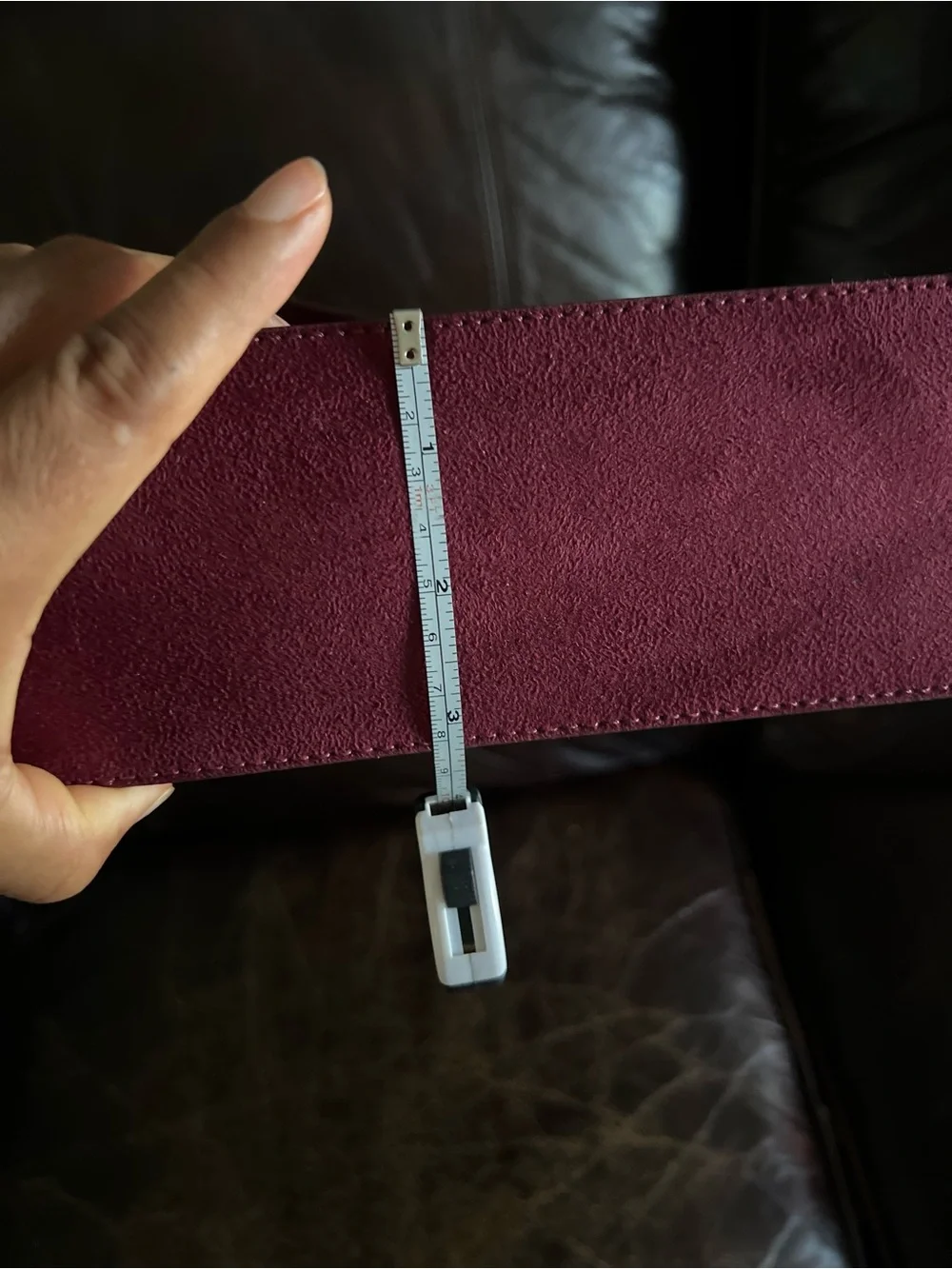 LOFT Wine Suede Satchel with Gold Hardware
